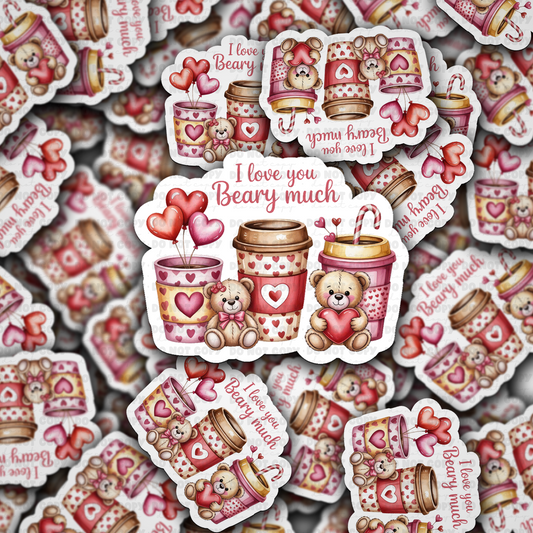 I love you beary much sticker