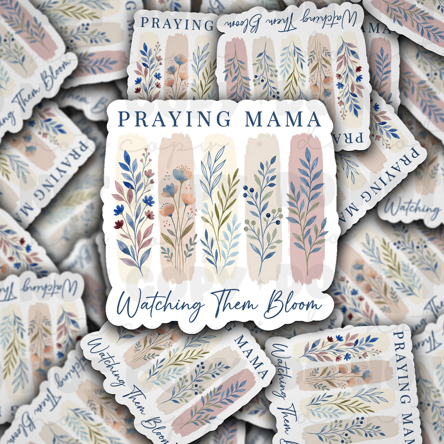 Praying mama watching them bloom sticker