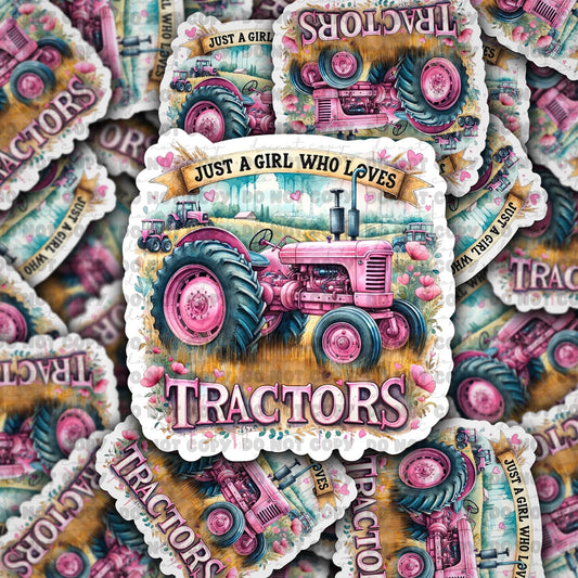 Just a girl who loves tractors sticker