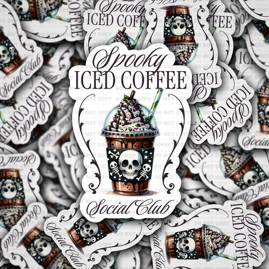 Spooky coffee sticker