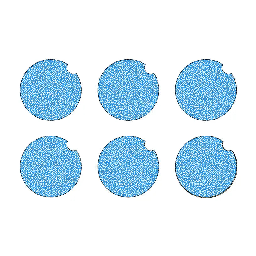 Blue dots car coaster set
