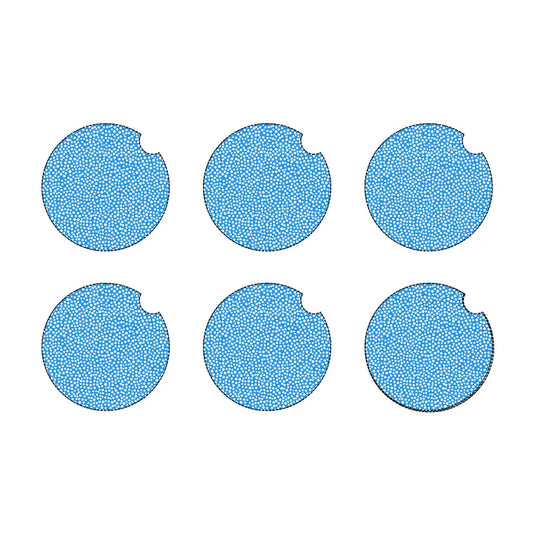 Blue dots car coaster set
