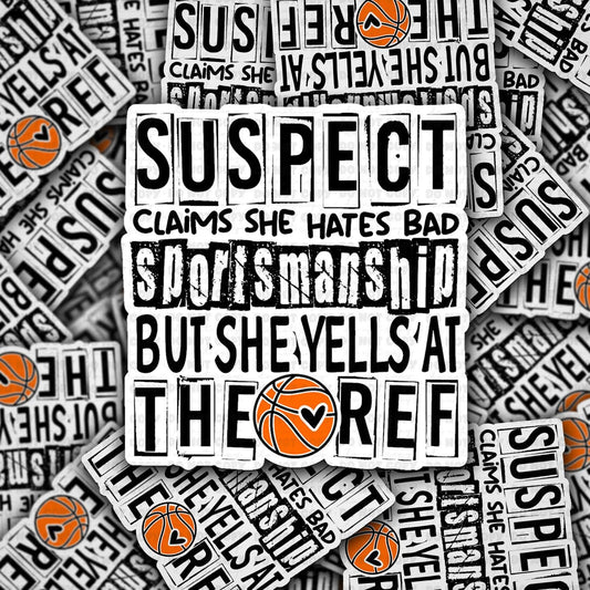 Suspect claims she hates bad sportsmanship sticker