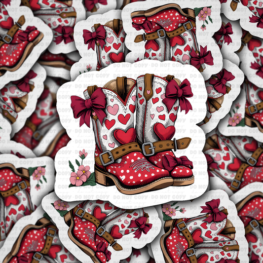 Valentines boot sticker