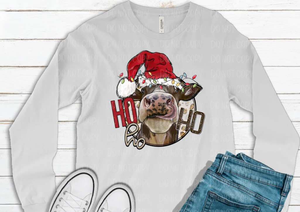 ho ho ho cow dtf print