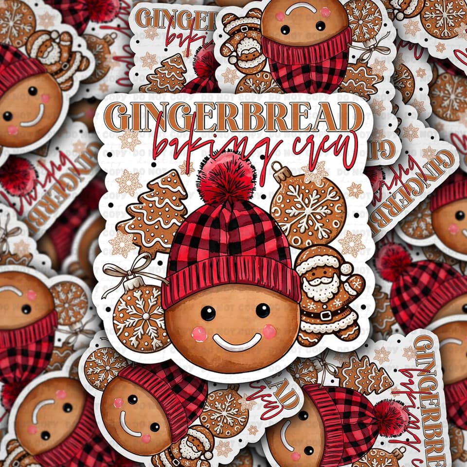 Gingerbread baking crew sticker