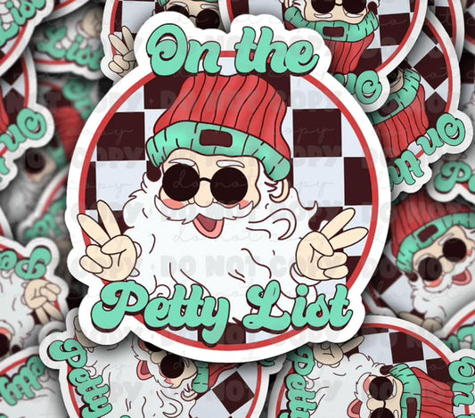 On the petty list sticker