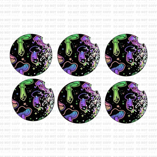 Mushroom car coaster set