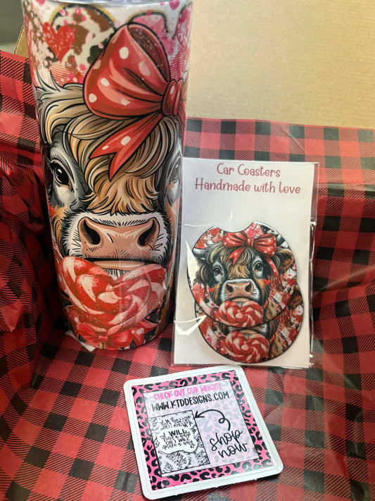 Highland cow Valentine gift box set