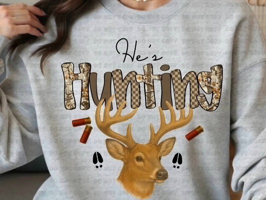 He's hunting sweatshirt