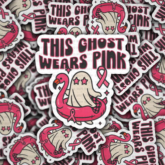 This ghost wears pink sticker