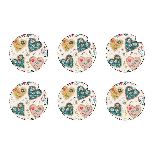 Hearts car coaster set