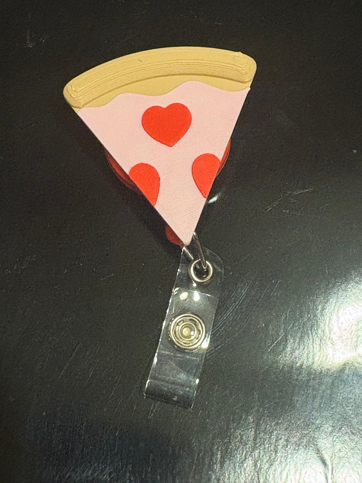 3d pizza badge reel