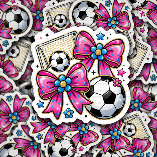 Soccer bows sticker