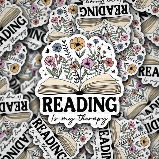 Reading is my therapy sticker