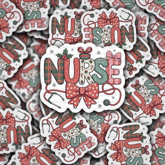 Christmas nurse sticker