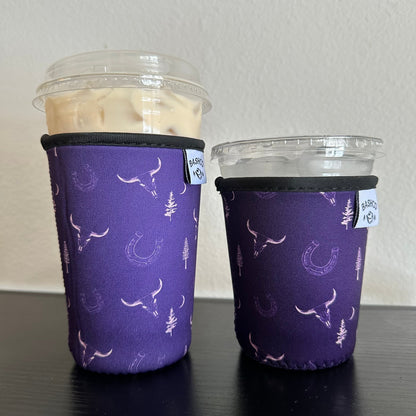 Dark Skull Pattern Coffee Sleeve | Western Pattern Coffee Koozie