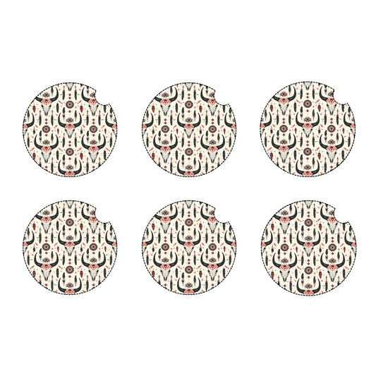 Skull western car coaster set