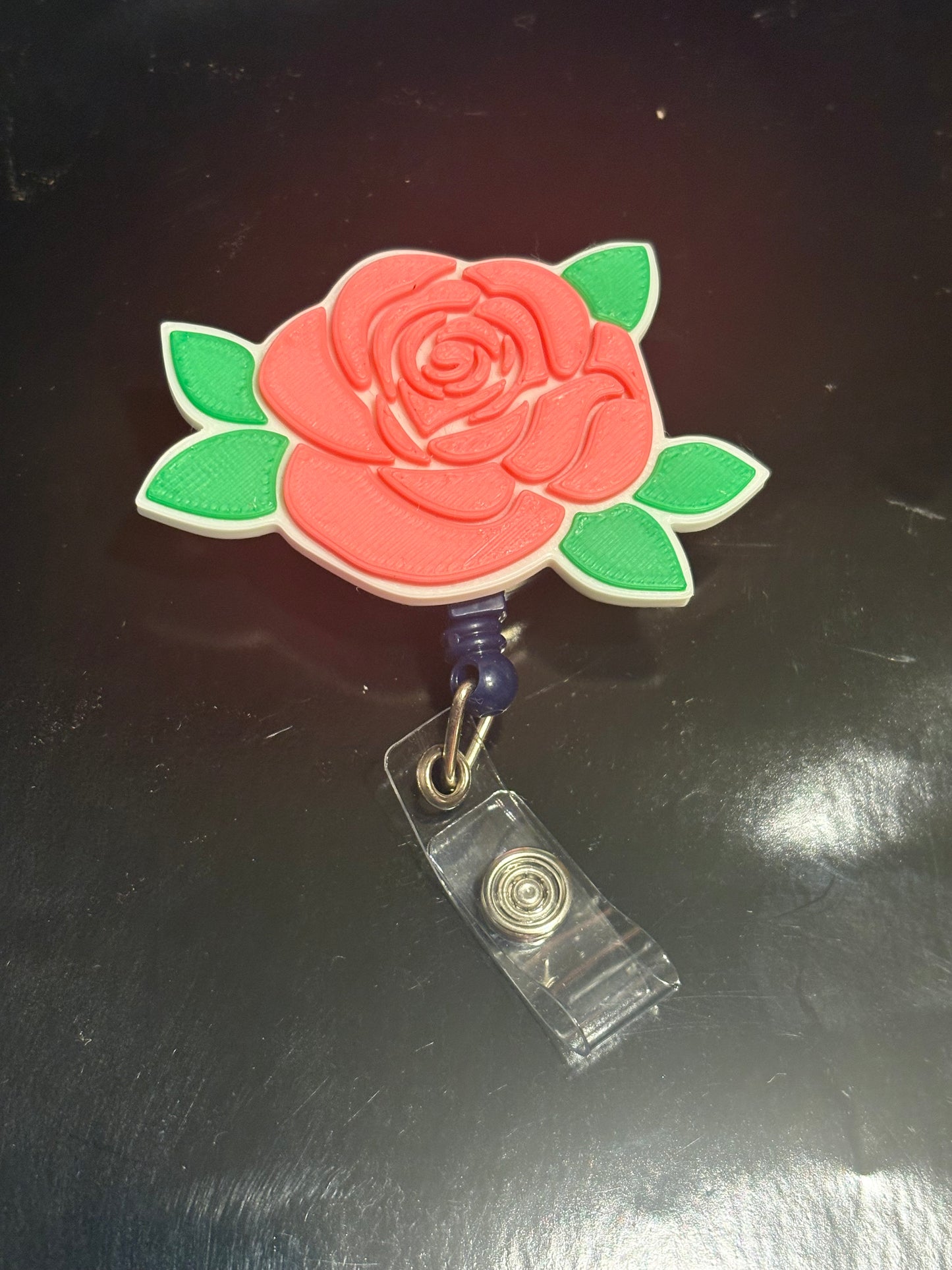 3d flower badge reel