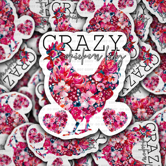 Crazy chicken lady sticker