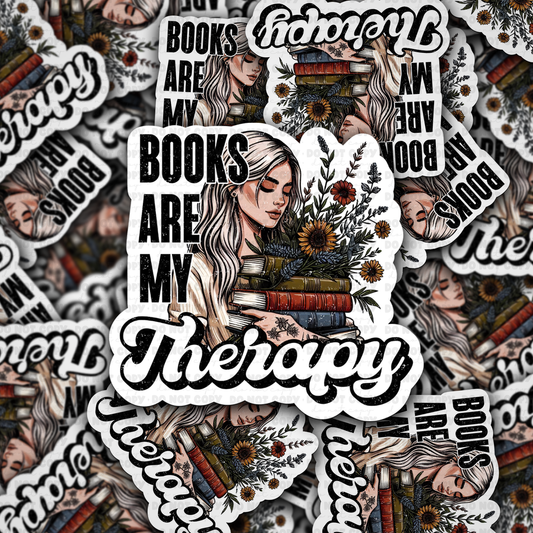 Books are my therapy sticker