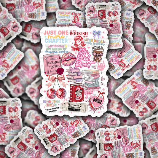 Bookish collage kindle insert sticker