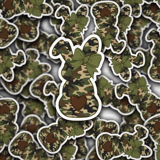 Camo Coquette Easter Bunny Bow  sticker