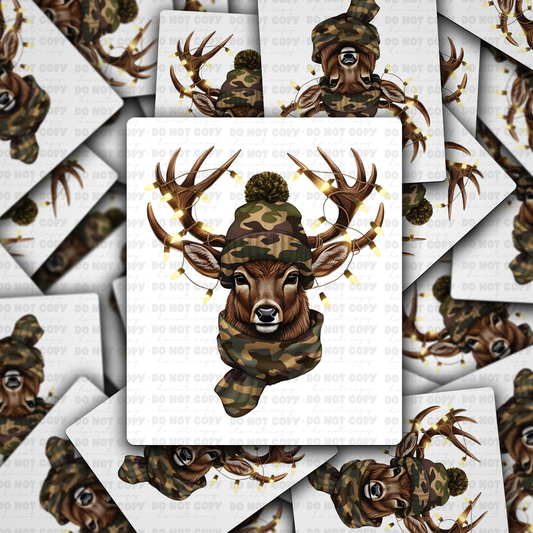Christmas Camo Hunting Reindeer sticker