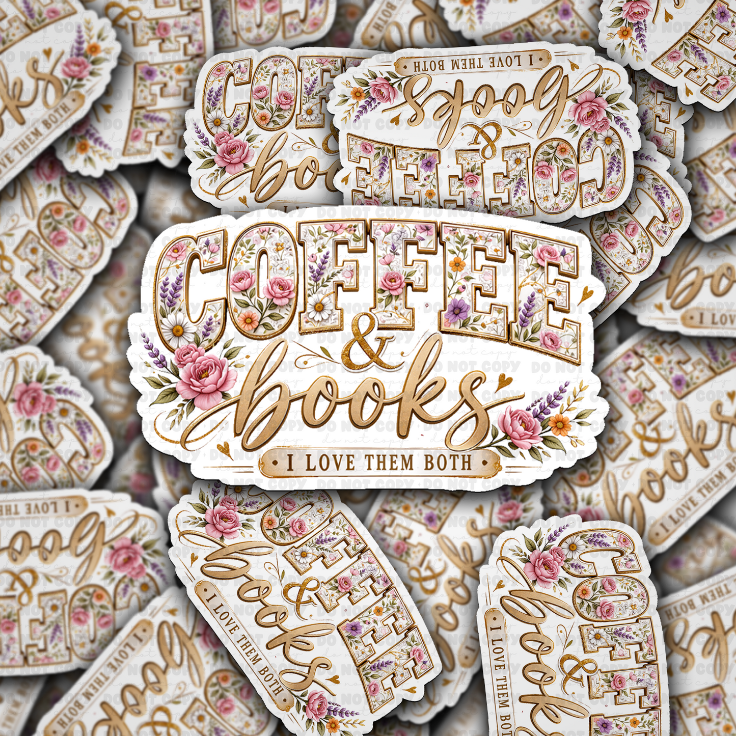 Coffee & books sticker