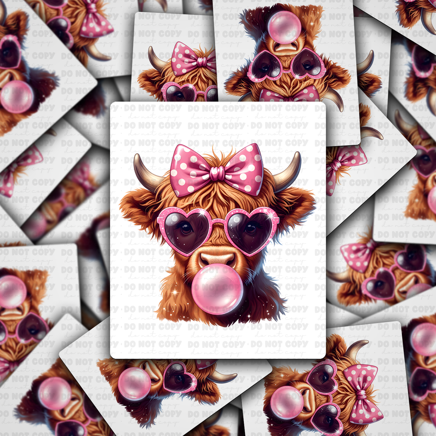 Coquette Valentines Highland Cow  sticker