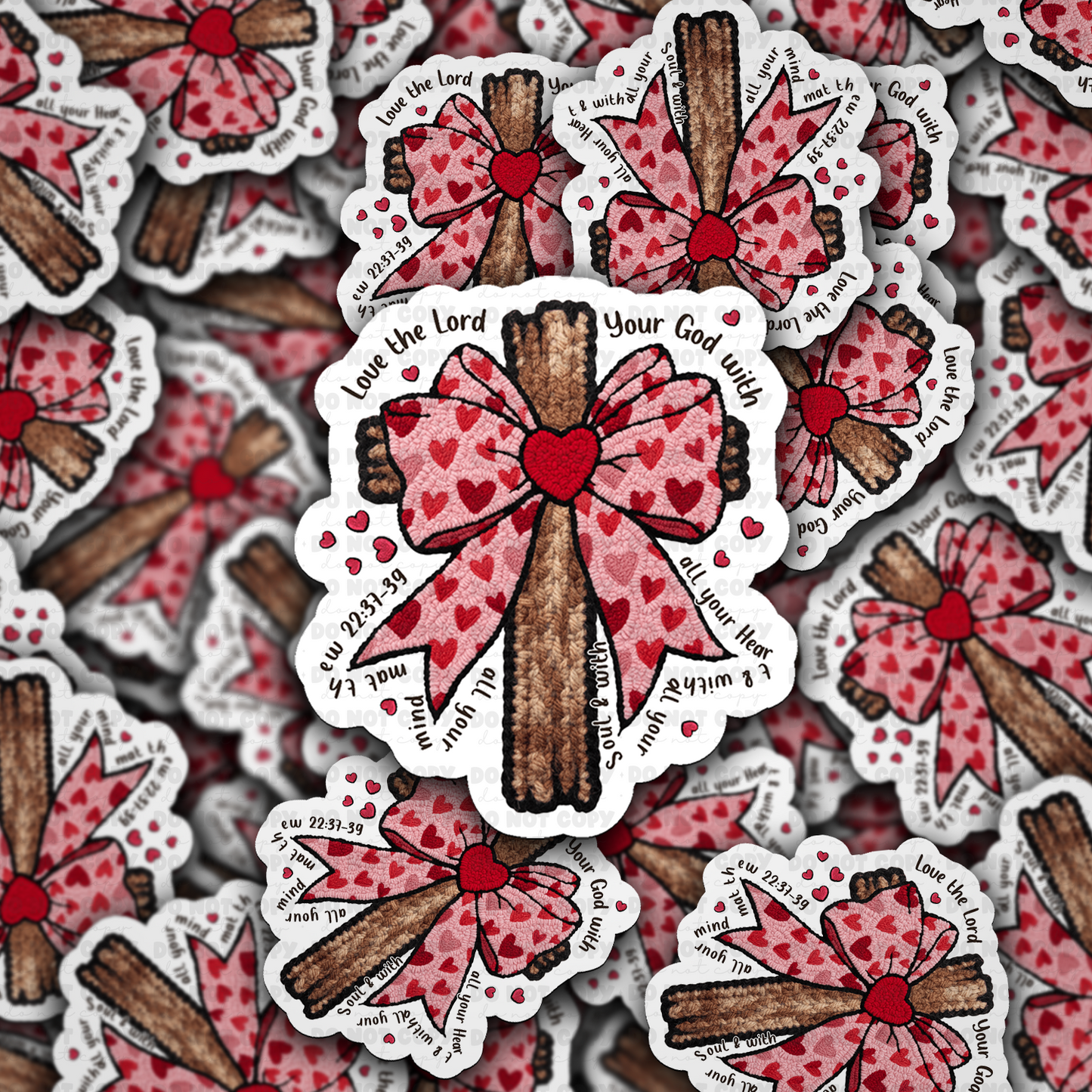 Coquette Valentine Jesus sticker