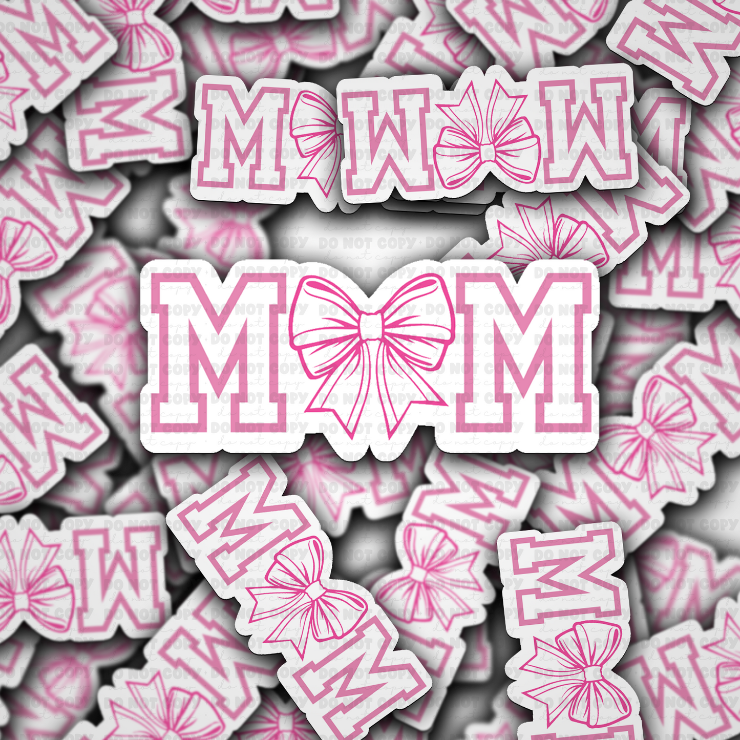 Pink mom with bow sticker
