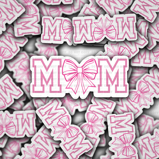 Pink mom with bow sticker