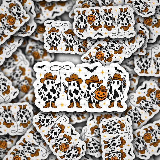 Cow print ghost  sticker