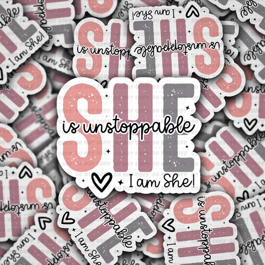She is unstoppable sticker