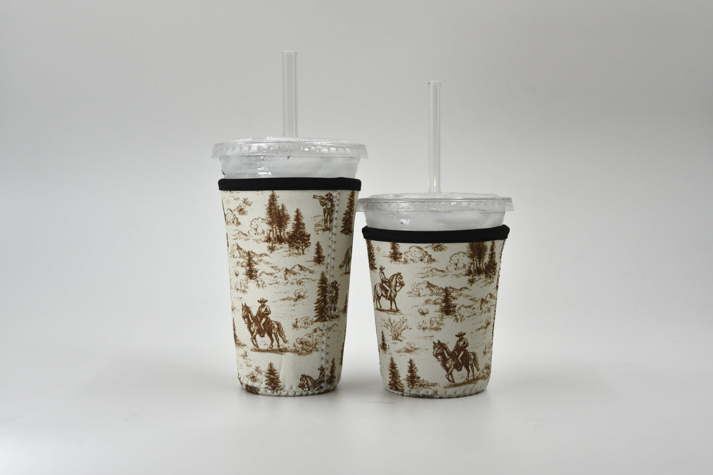 Western Golden Cowboy Coffee Sleeve | Reusable Neoprene Iced Coffee Cup Cover (16–24oz)