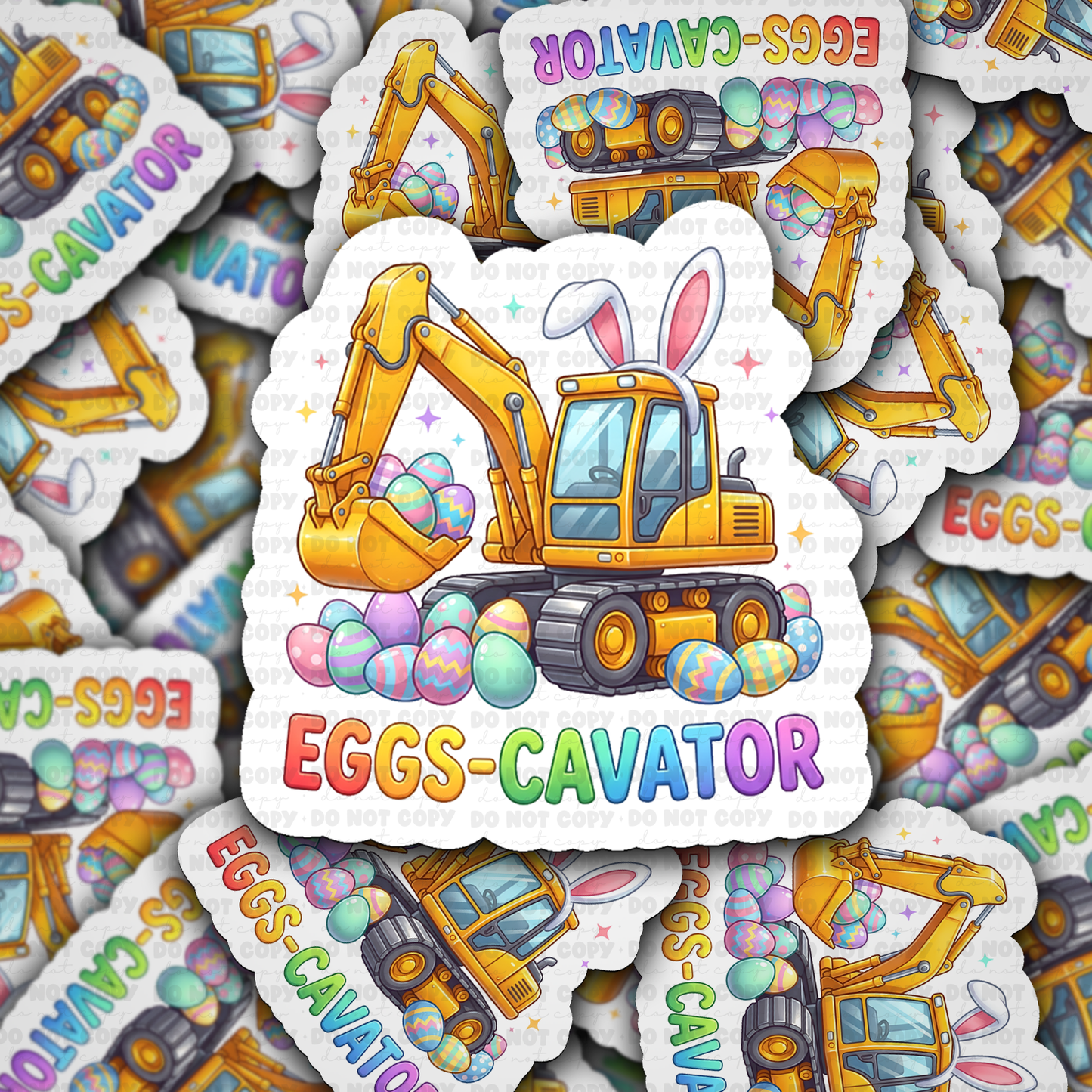 Eggs-Cavator sticker