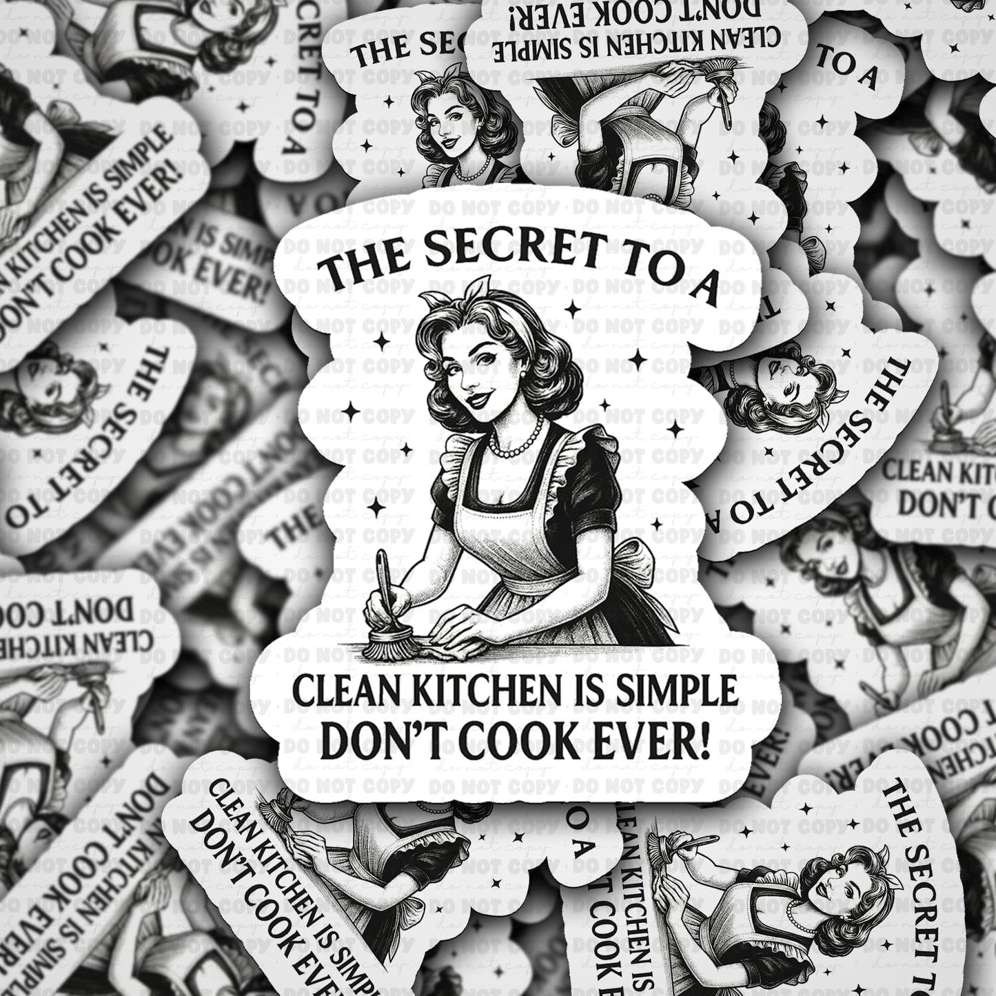 The secret to a clean kitchen sticker
