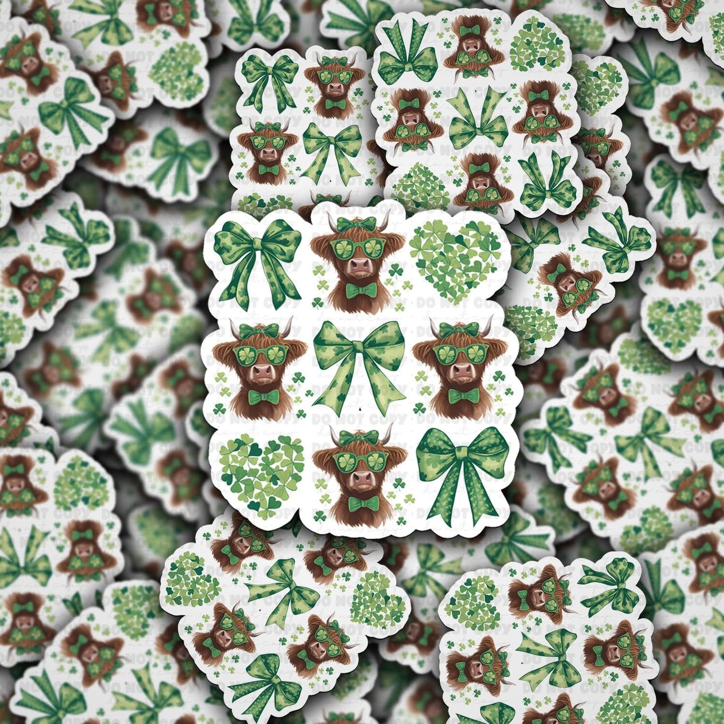 Highland cow bows sticker