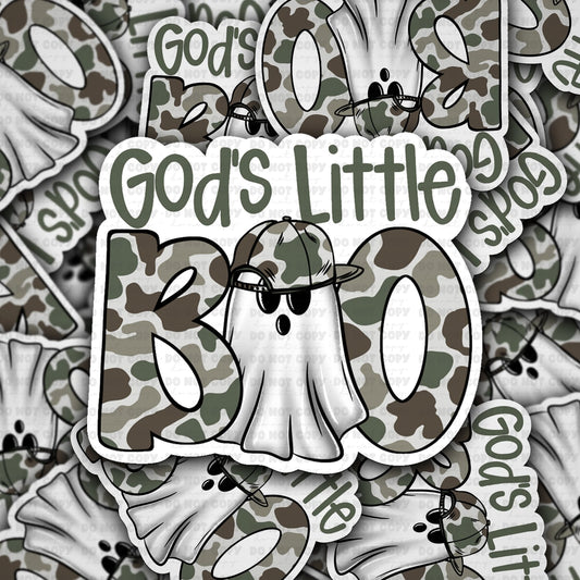 Gods little boo camo sticker