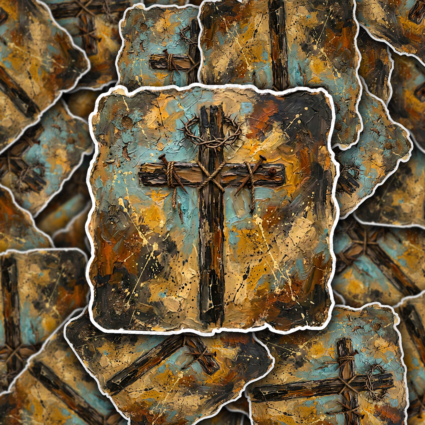 Brushstroke cross sticker