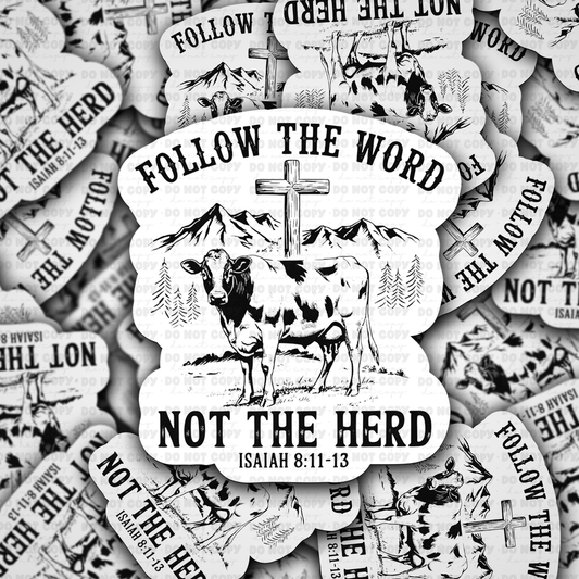 Follow the word sticker