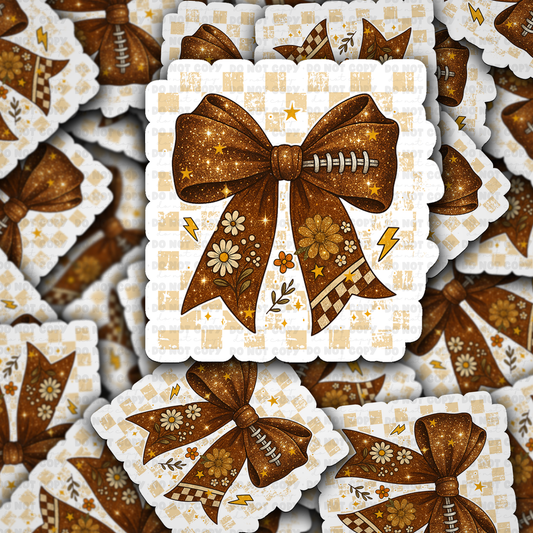 Football bow sticker