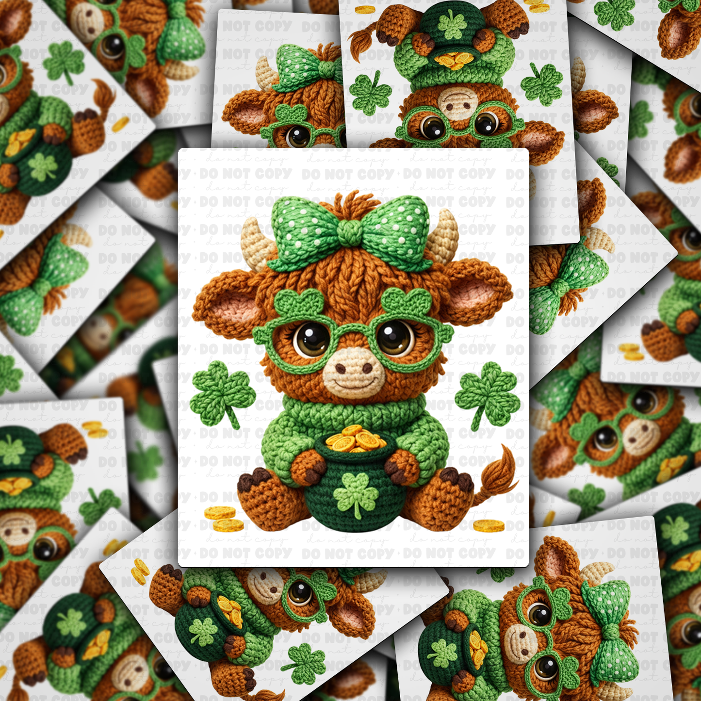 St patricks highland cow sticker