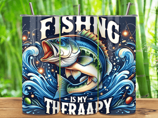 Fishing is my therapy tumbler