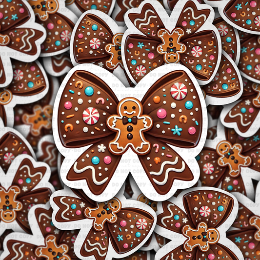 Gingerbread bow sticker
