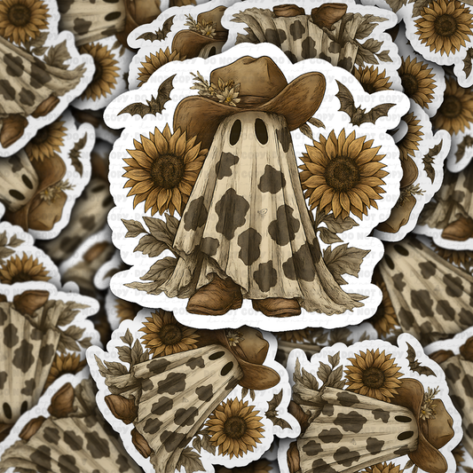 Ghost Western Halloween Spooky Cowboy  sticker