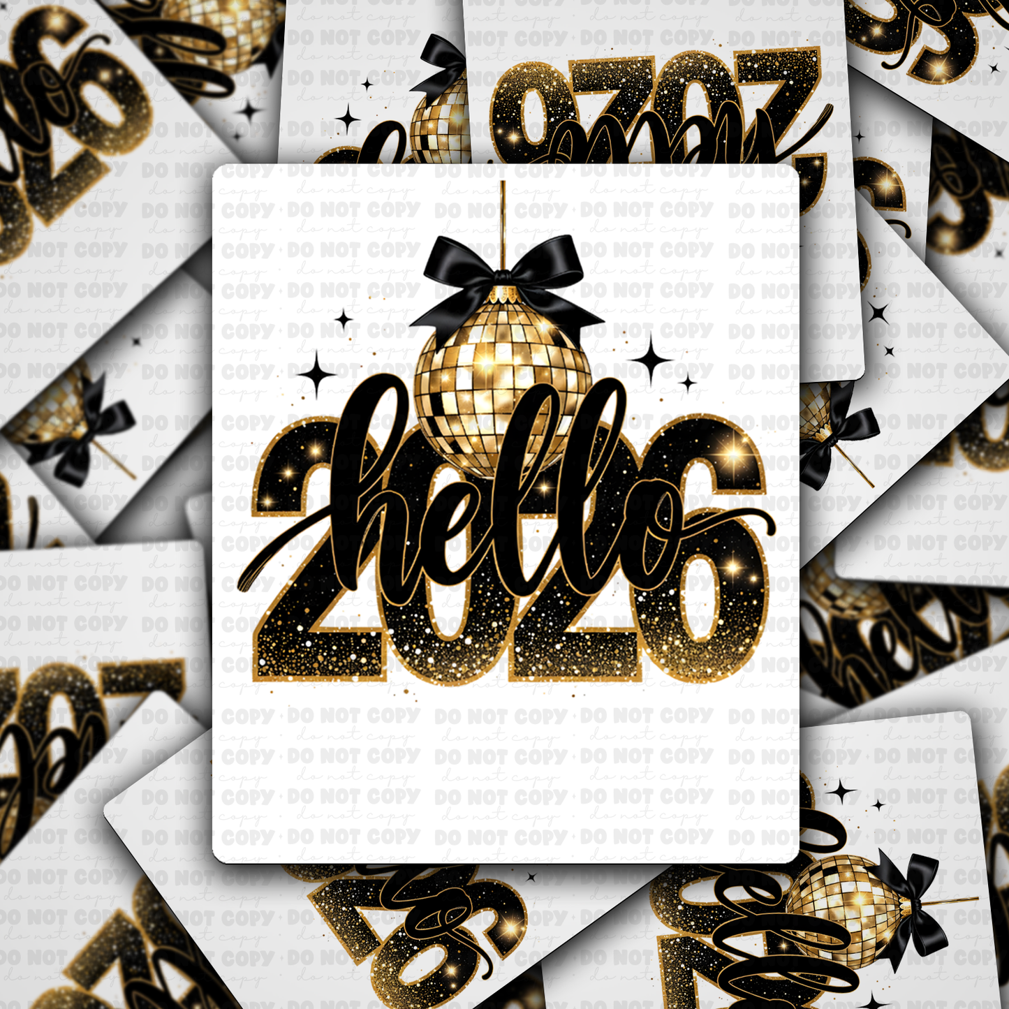 Glitter Happy New Year Hello 2026  sticker