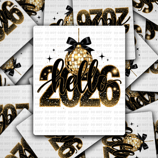 Glitter Happy New Year Hello 2026  sticker