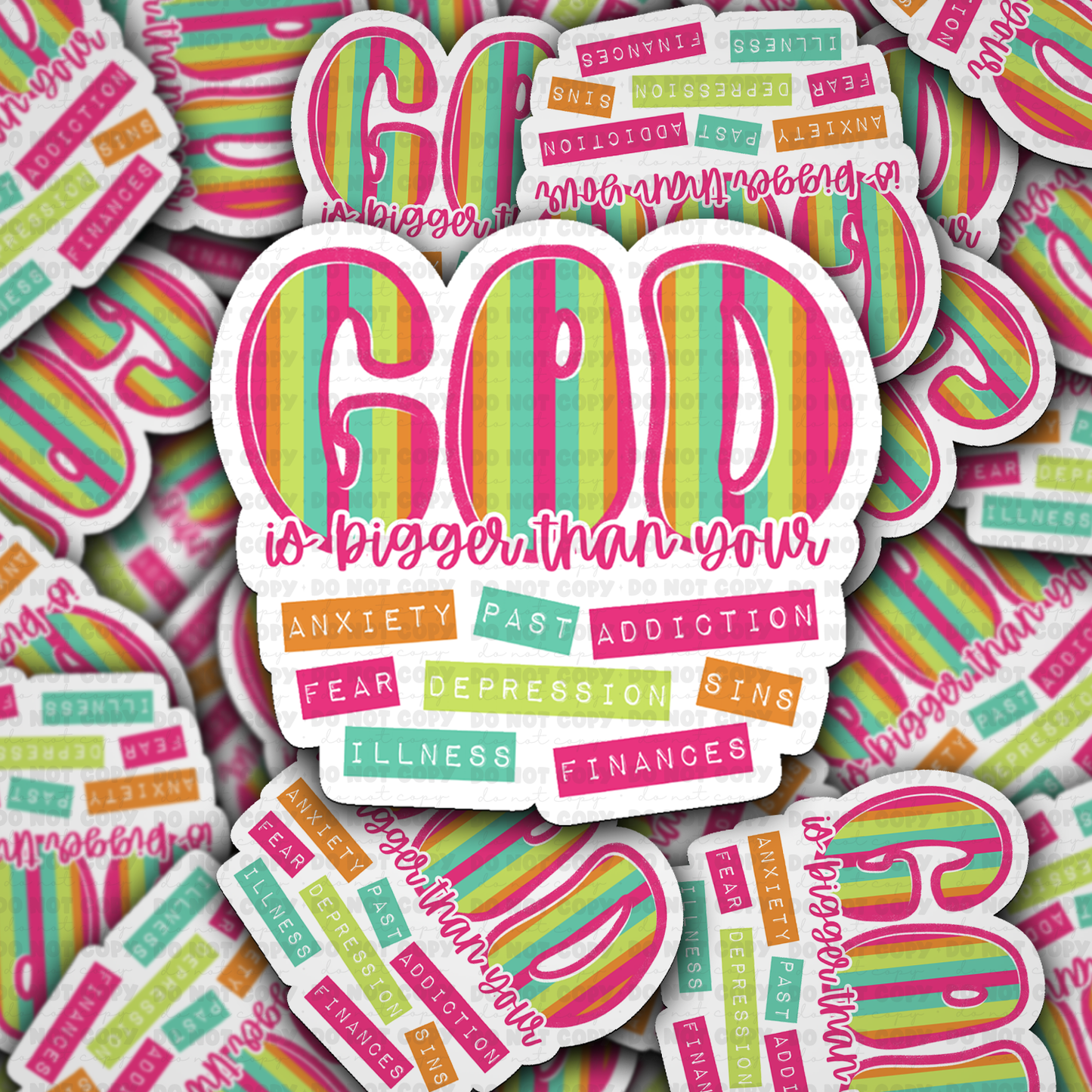 God is bigger sticker
